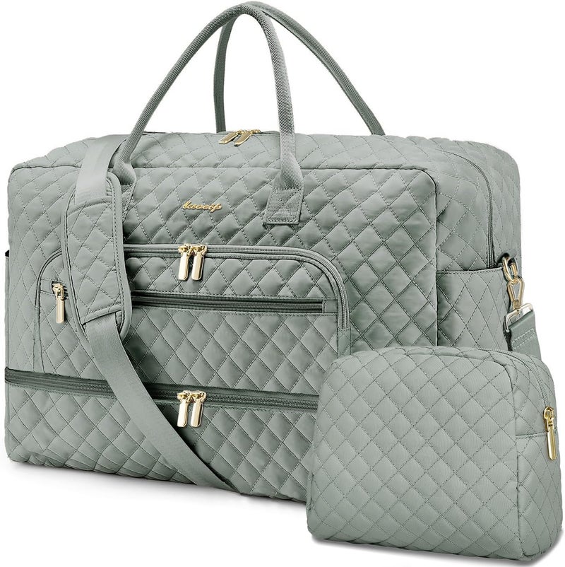 LUOCIP Large Women Travel Duffle Bag - Carry on Overnight Bag Weekend Travel Duffel Tote Bag Yoga Gym Bag with Wet Pocket Toiletry Weekender Overnight Bag for Travel Business Trips Sport Hospital - Image 1
